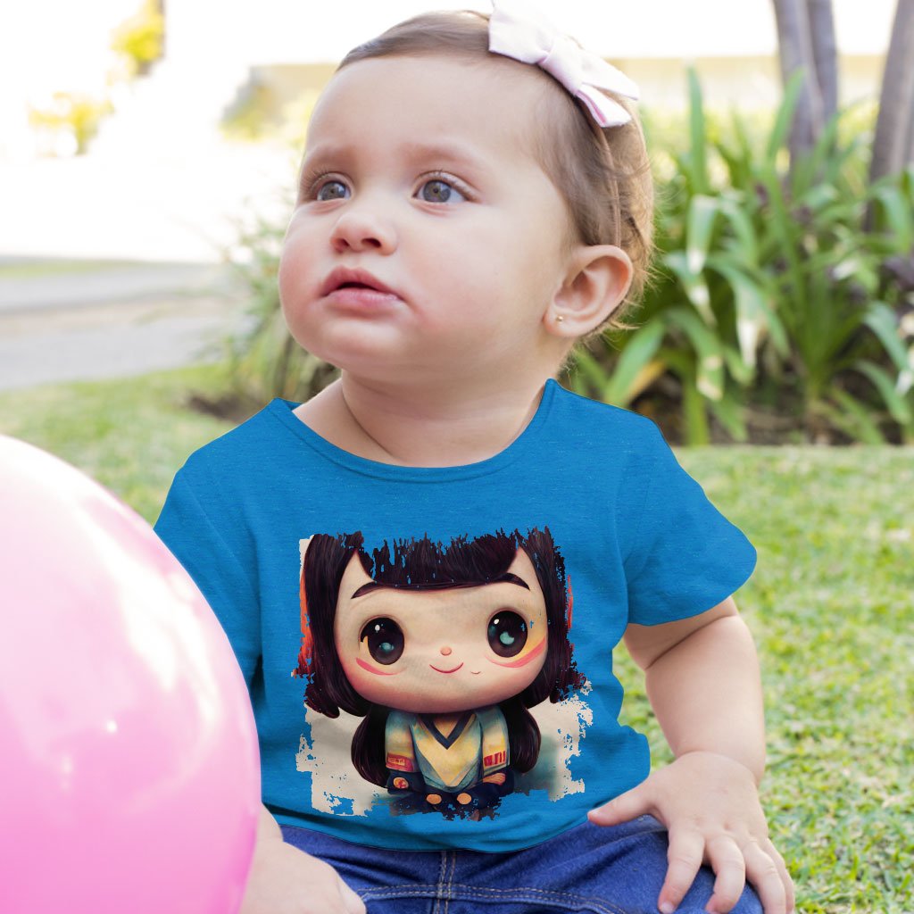 Anime Girl Smiling Baby Jersey T-Shirt – Anime Print Baby T-Cute T