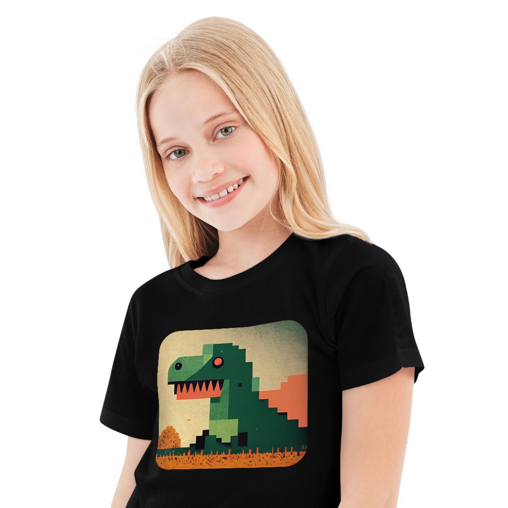 Dinosaurs Pixel Art Kids’ T-Shirt – Dino T | Dino Pixel Art Kids’ Jersey Tank