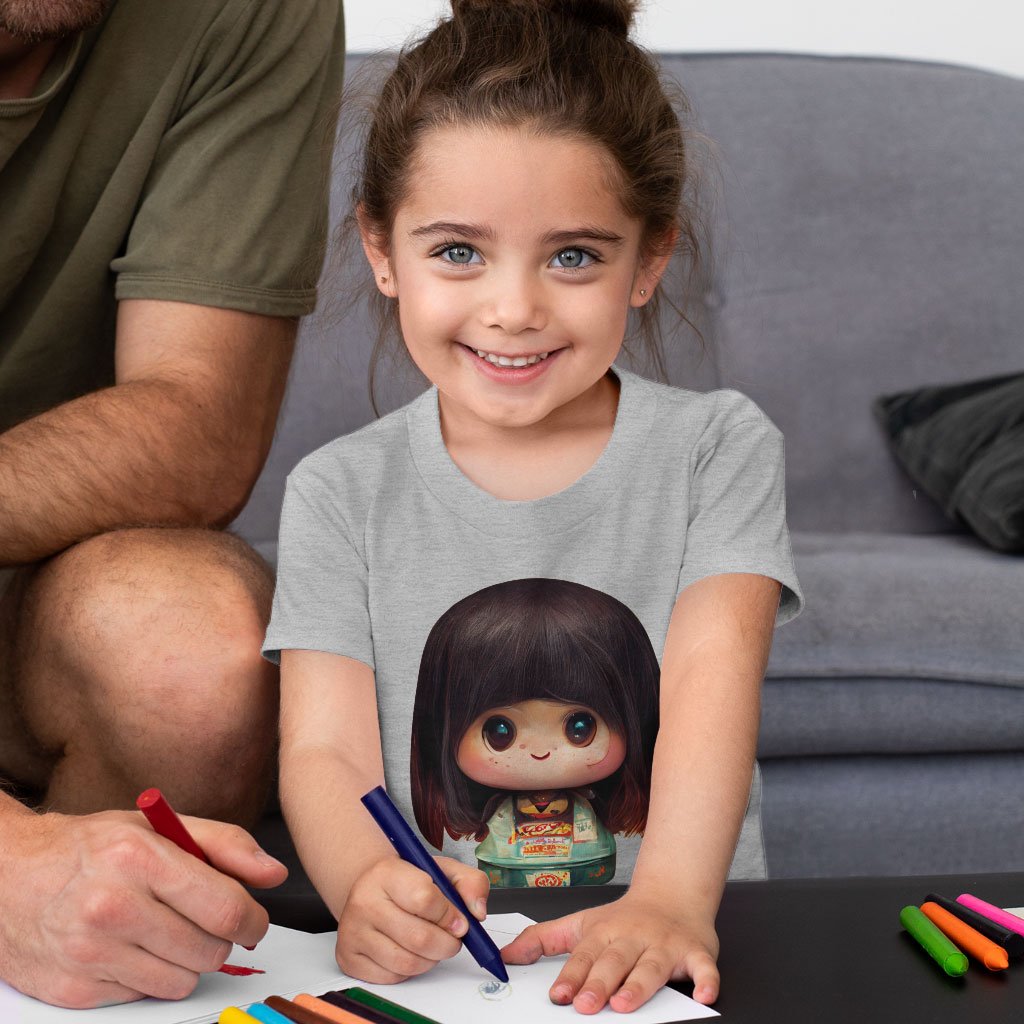 Girl Print Toddler T-Shirt – Japanese Kids’ T | Animals Zoo Art | Shopamericaio
