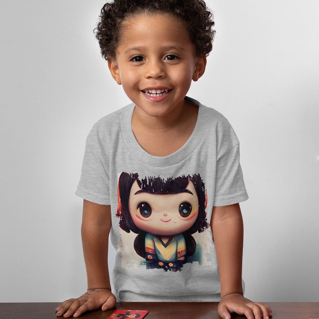 Anime Girl Smiling Toddler T-Shirt – Anime Print Kids’ T | Shopamericaio