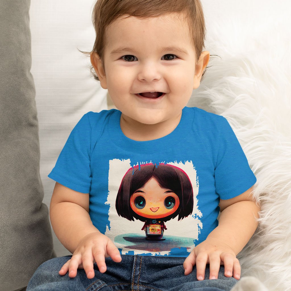 Japanese Young Cute Girl Baby Jersey T-Shirt – Kawaii Baby T-Anime Style T