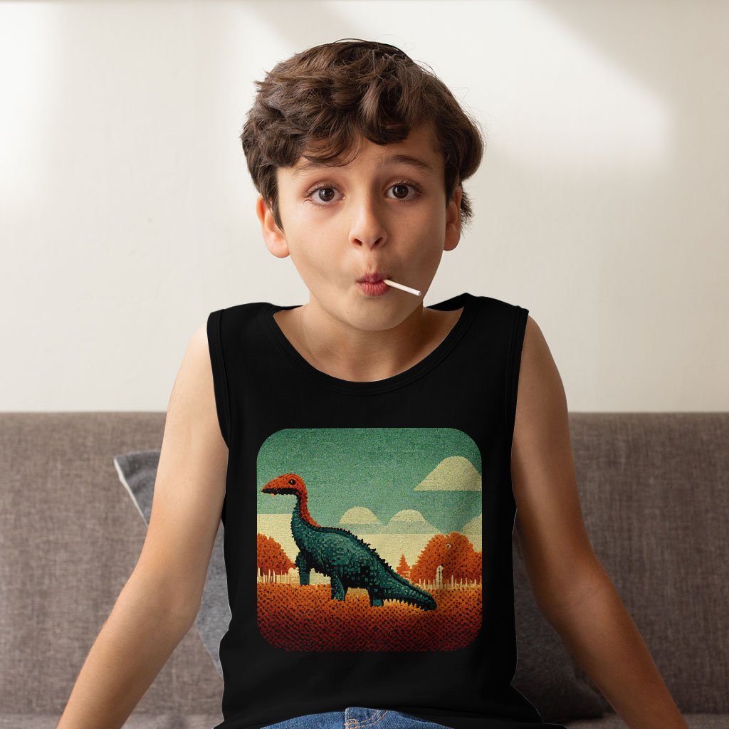 Cute Little Dino Kids’ Jersey Tank – Dinosaurs Sleeveless T-Shirt