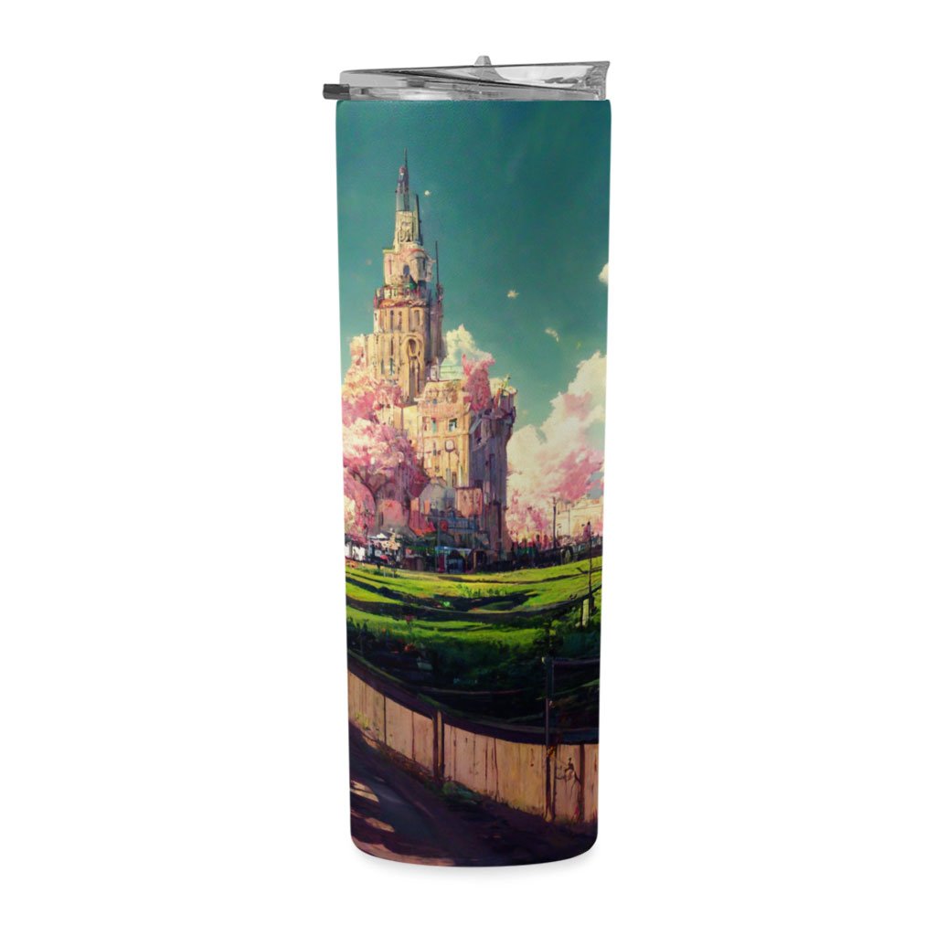 Anime City Scenery Art 20oz Skinny Tumbler – Nature Travel Mug | Shopamericaio