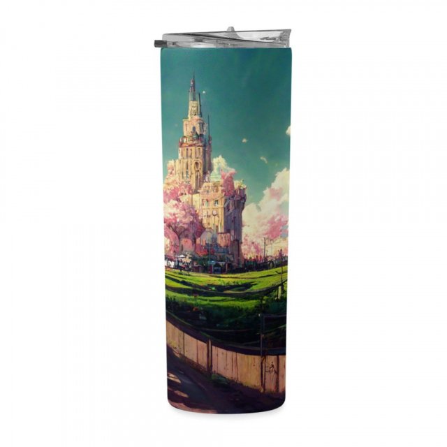 Anime City Scenery Art 20oz Skinny Tumbler – Nature Travel Mug | Shopamericaio