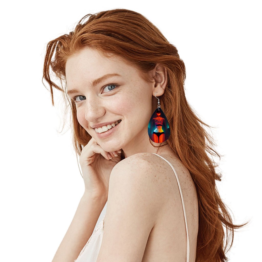 Sci Fi Supermodel Art Earrings – Fantasy Earrings – Silhouette Earrings