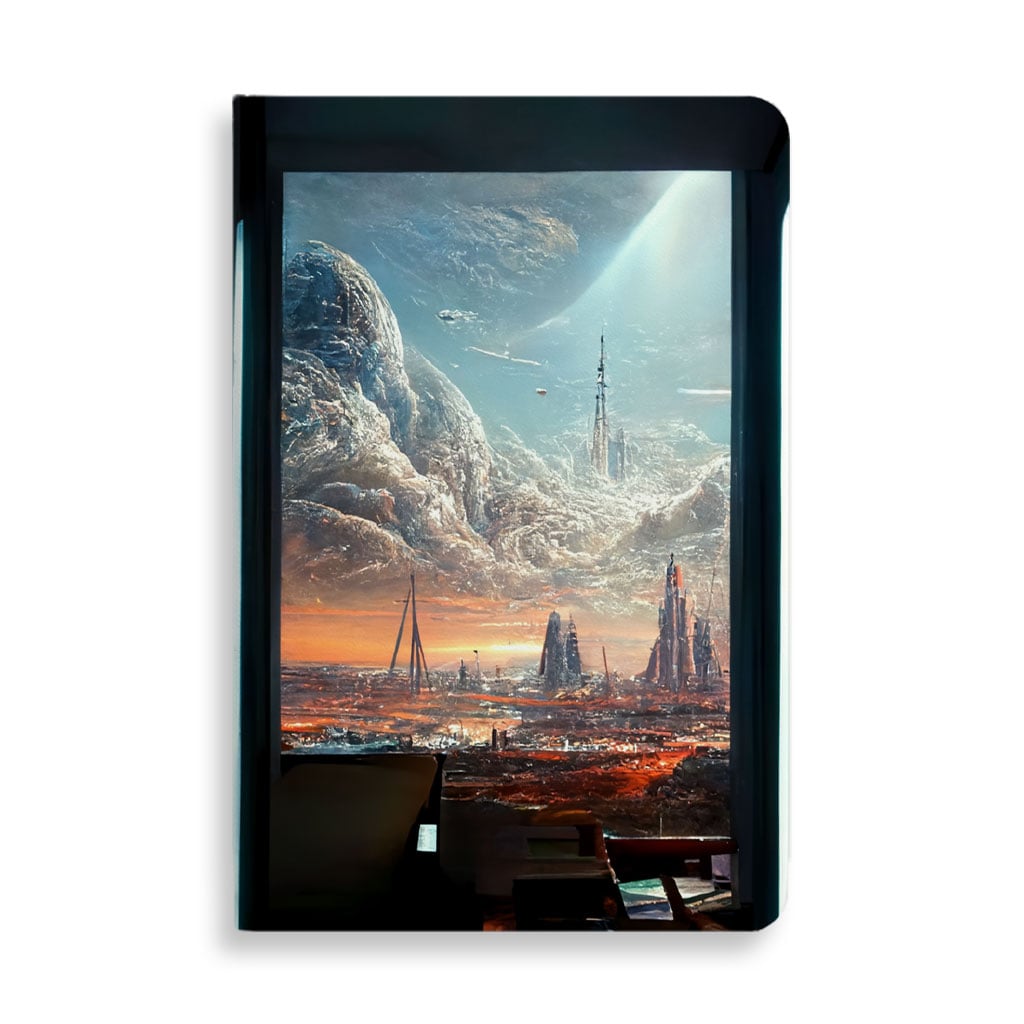 Space Station City Art Journal – Graphic Notebook – Futuristic Journal