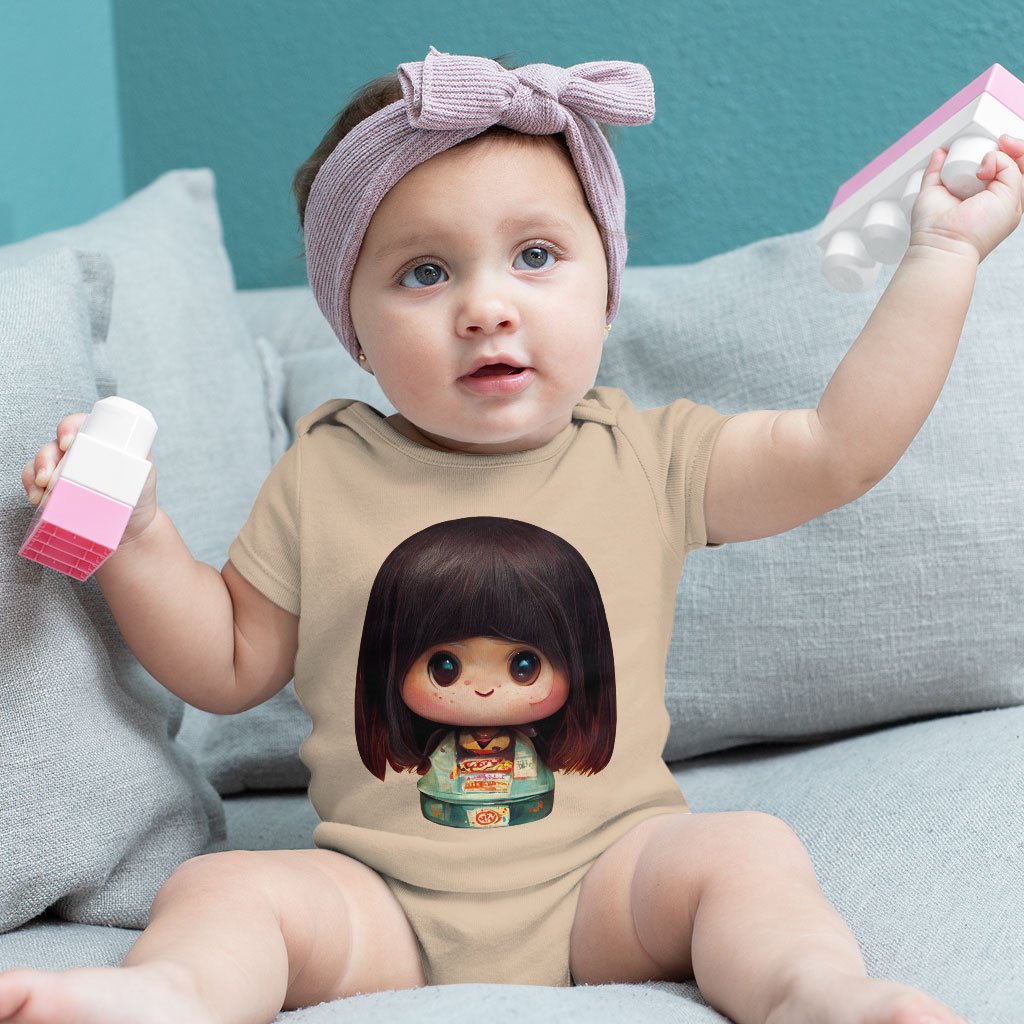 Girl Print Baby Jersey Onesie – Japanese Baby Onesie – Cute Baby One-Piece