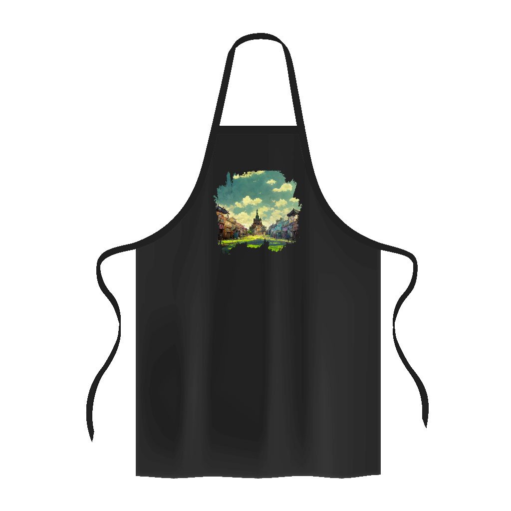 Anime City Background Art Apron – Painting Cooking Apron | Shopamericaio