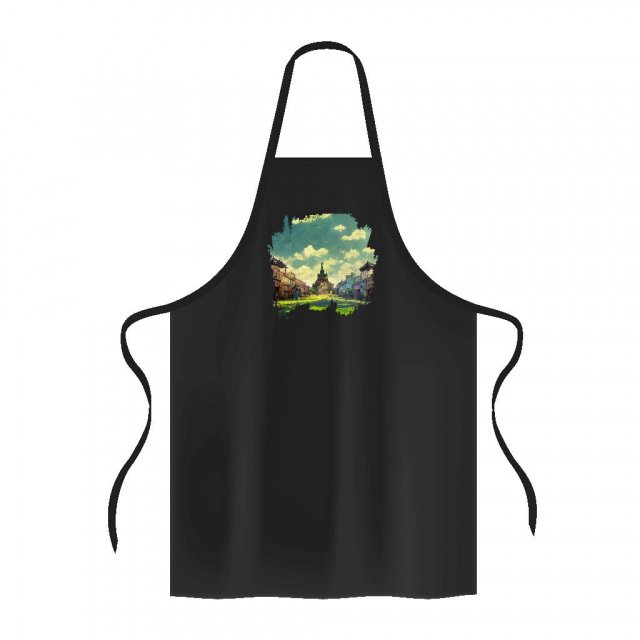 Anime City Background Art Apron – Painting Cooking Apron | Shopamericaio