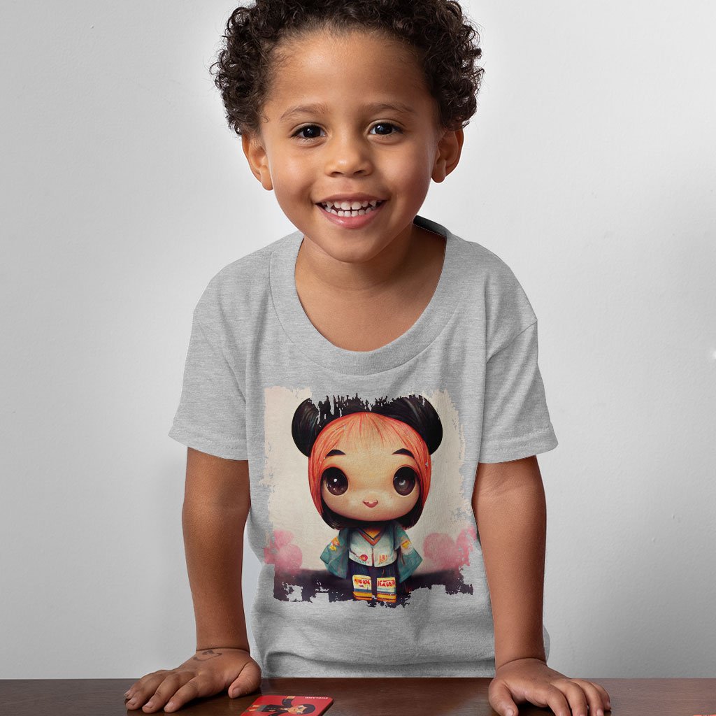 Girl Print Toddler T-Shirt – Anime Kids’ T | Anime Girl Smiling Toddler Hoodie