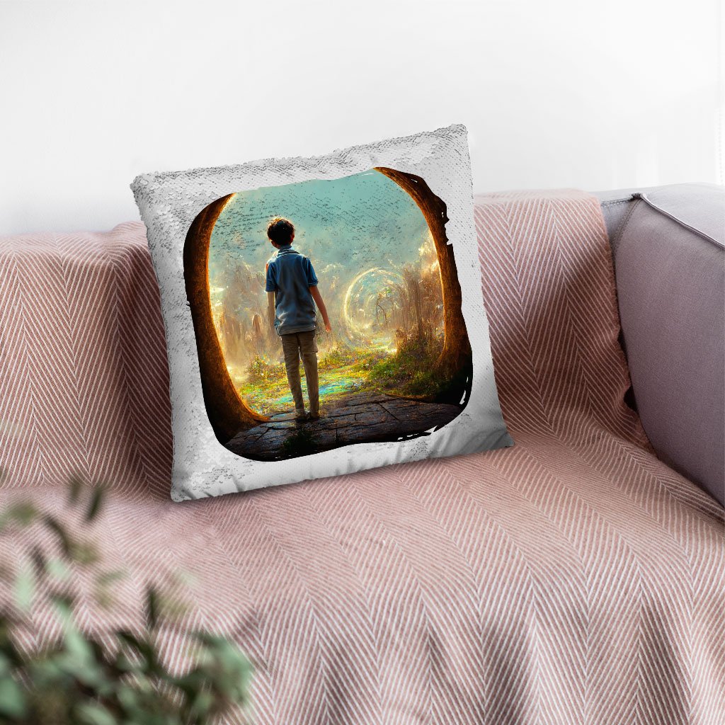 Fantasy World Digital Art Sequin Pillow Case – Magical Forest Pillow Case