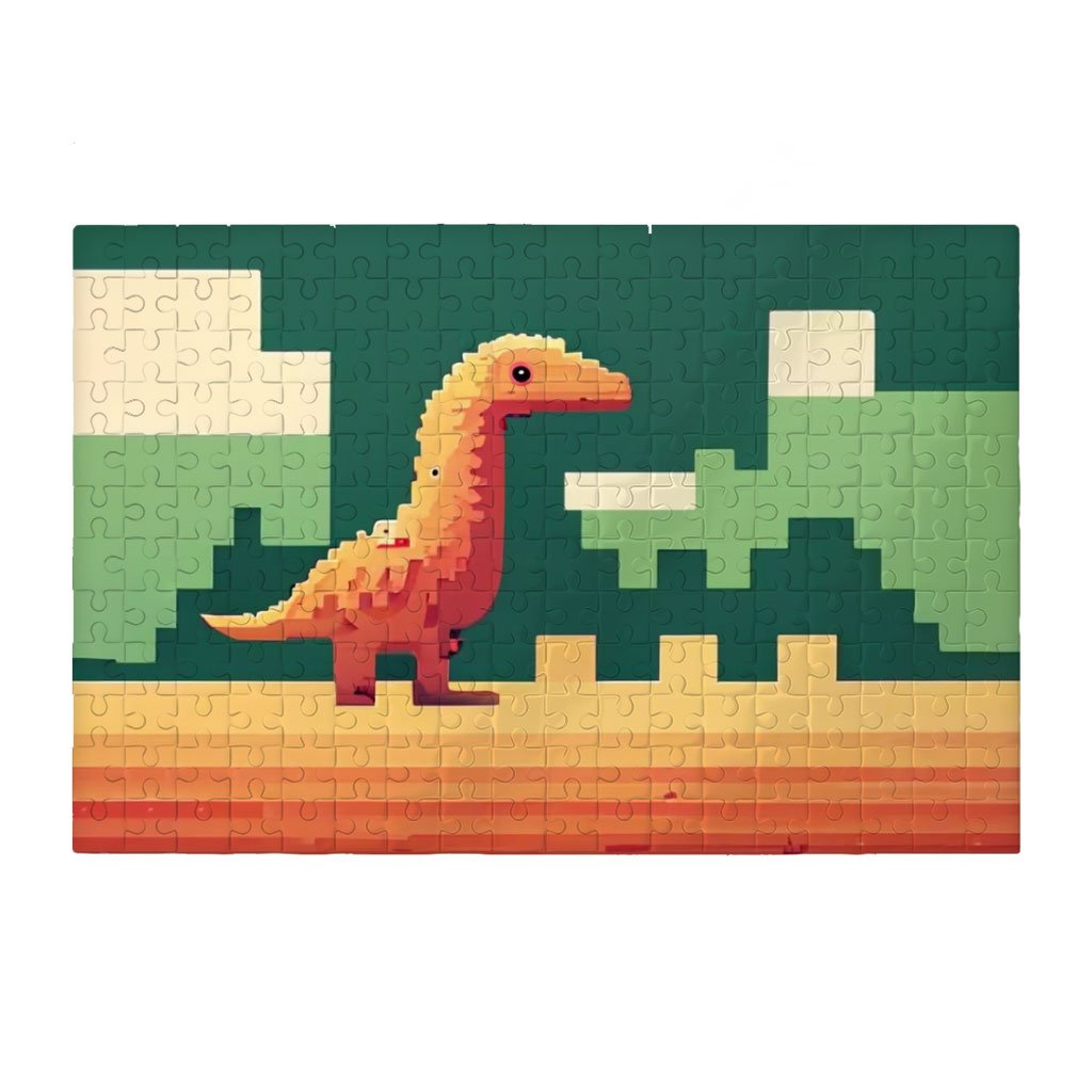 Cute Dino Pixel Puzzles – 8 Bit Jigsaw Puzzle – Dinosaurs Puzzles