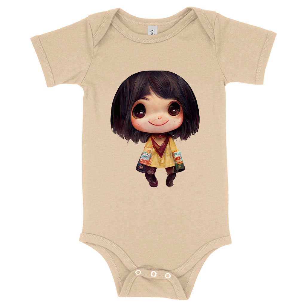 Kawaii Anime Face Baby Jersey Onesie – Cute Baby Onesie | Dino Pixel Art Puzzles