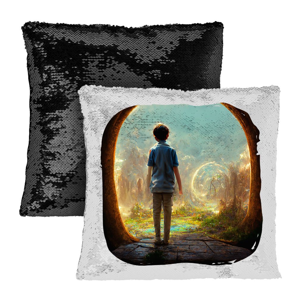 Fantasy World Digital Art Sequin Pillow Case – Magical Forest Pillow Case