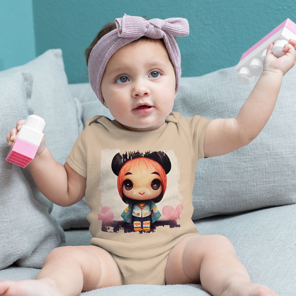 Girl Print Baby Jersey Onesie – Anime Baby Onesie – Anime Print Baby One-Piece