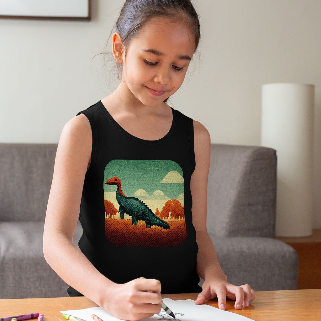 Cute Little Dino Kids’ Jersey Tank – Dinosaurs Sleeveless T-Shirt