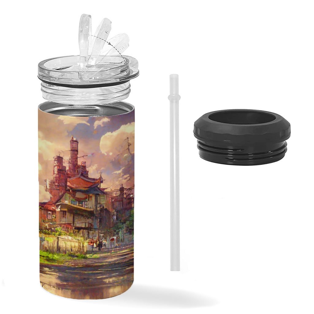 Anime City Skyline Art Insulated Slim Can Cooler – Painting Can Cooler
