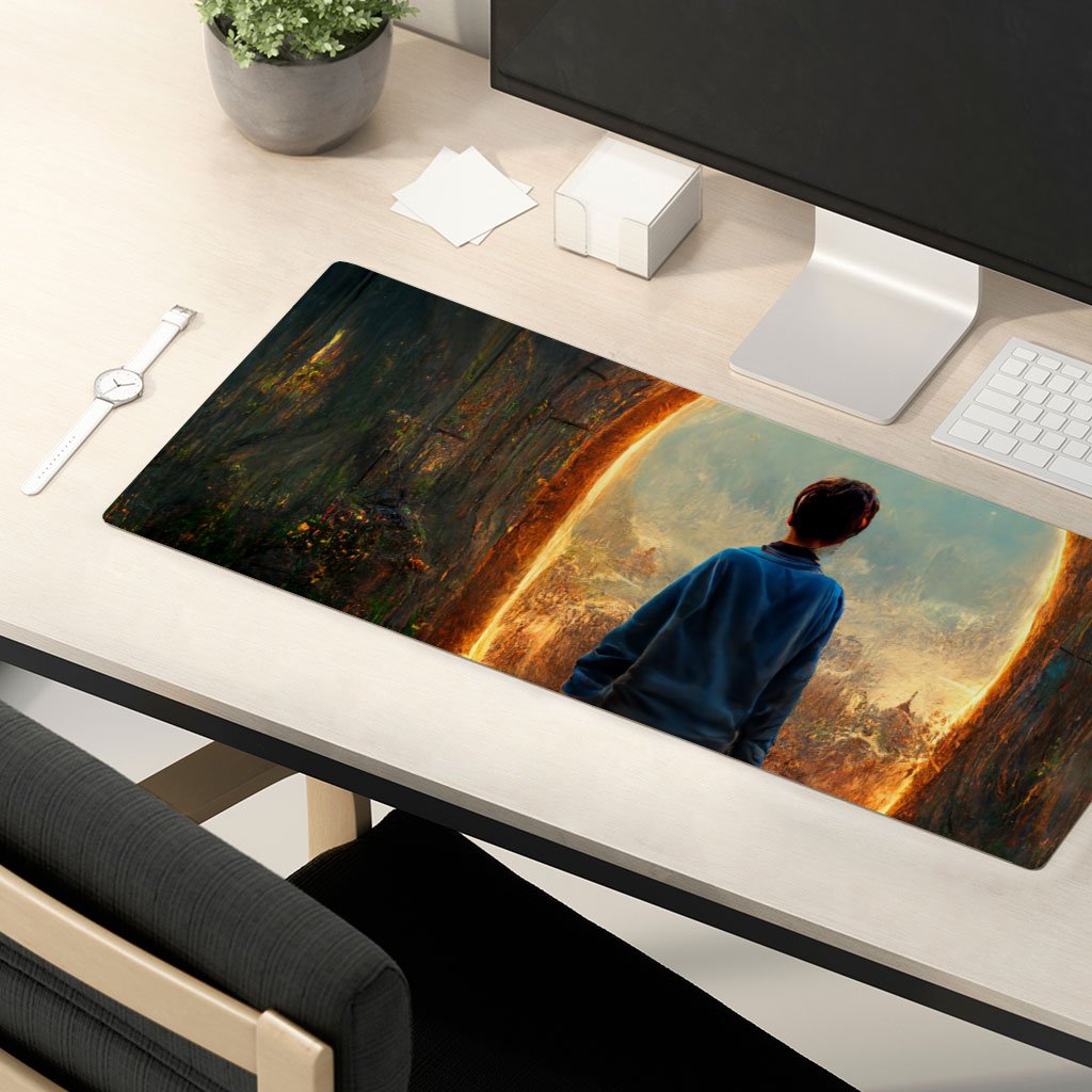 Fantasy Land Art Desk Mat – Fairy Desk Pad – Portal Laptop Desk Mat