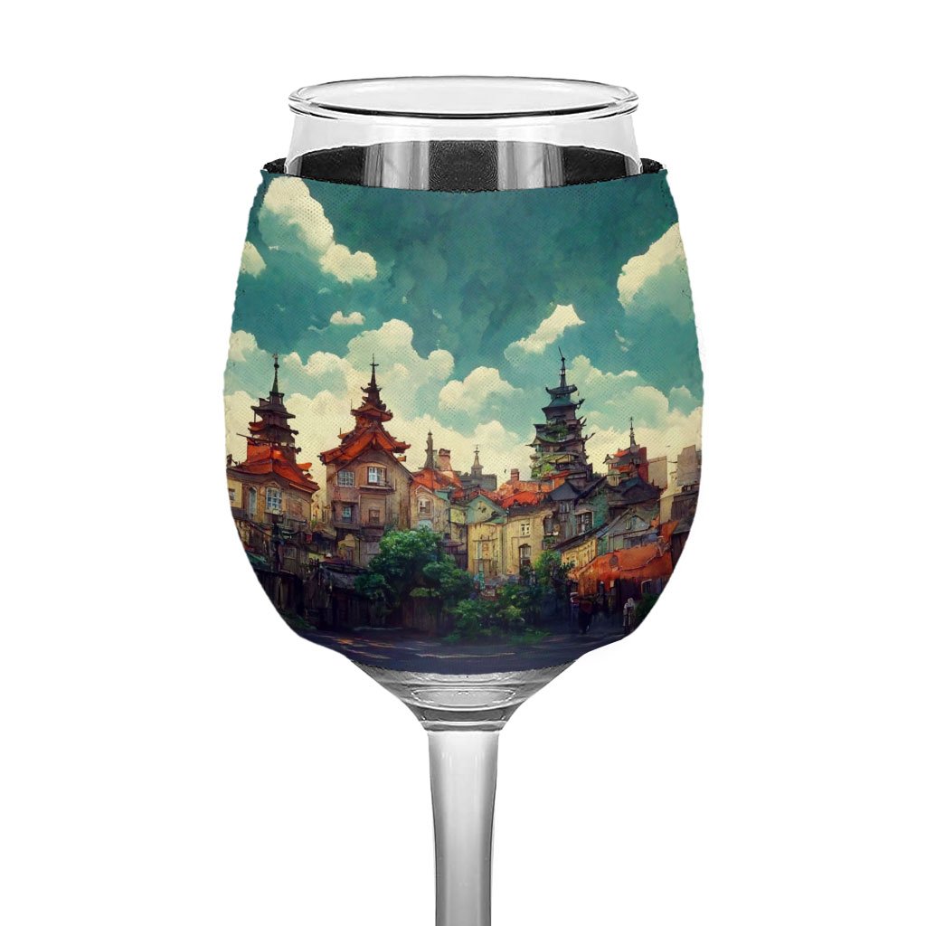 Anime City Art Wine Glass Sleeve – Nature Sleeves for Wine Glass | Shopamericaio
