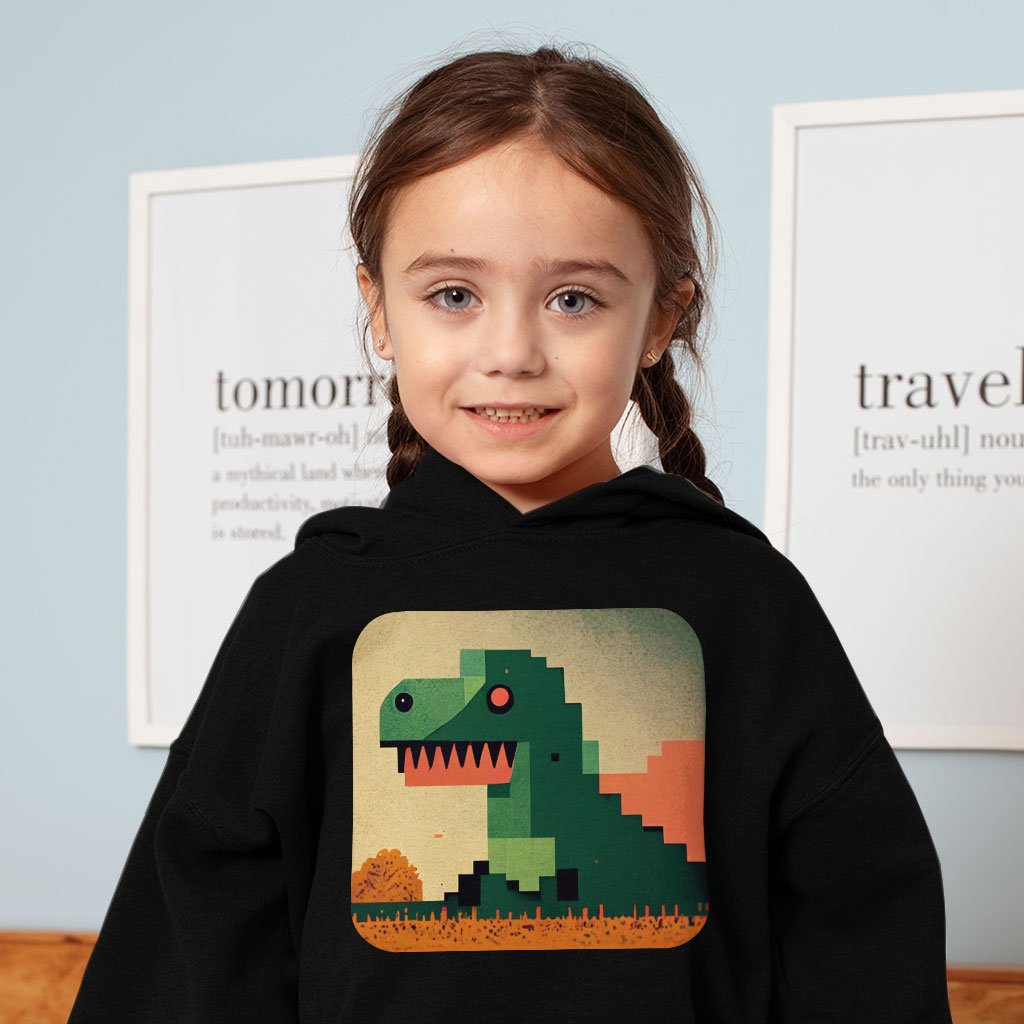 Dinosaurs Pixel Art Toddler Hoodie – Dino Toddler Hooded Sweatshirt