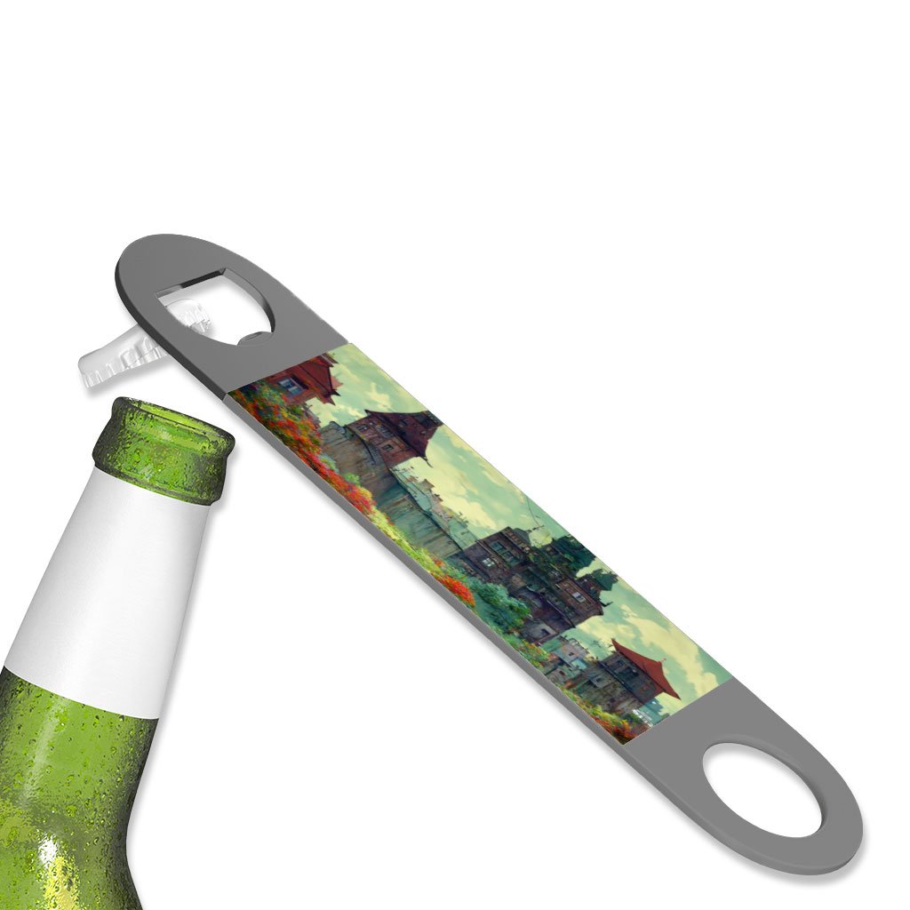 Cartoon City Art Bottle Opener – Anime Beer Opener – Landscape Bottle Opener