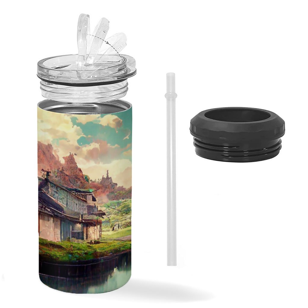 Anime City Concept Art Insulated Slim Can Cooler – Landscape Can Cooler