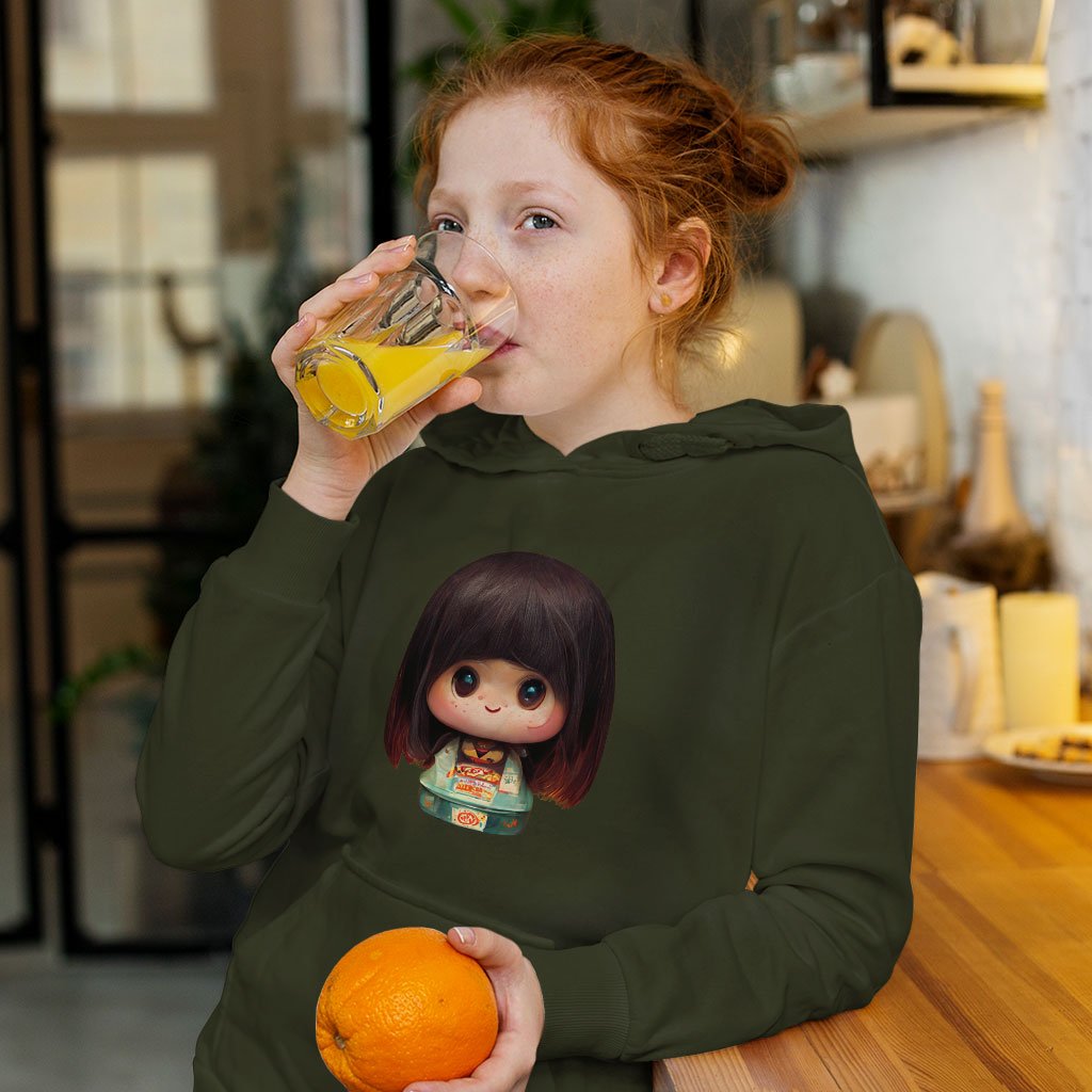 Girl Print Kids’ Sponge Fleece Hoodie – Japanese Kids’ Hoodie | Shopamericaio