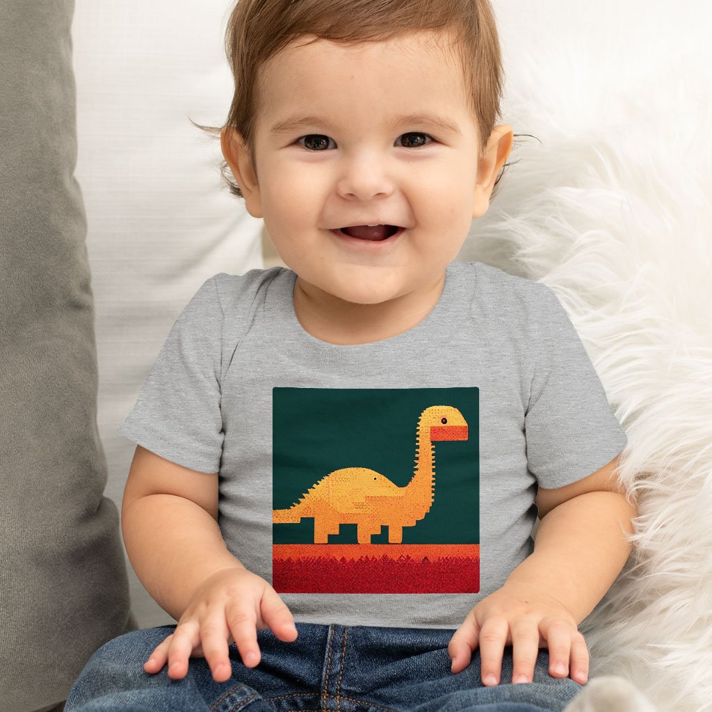Dinosaurs Baby Jersey T-Shirt – 8 Bit Baby T-Cute Dinosaur T | Shopamericaio