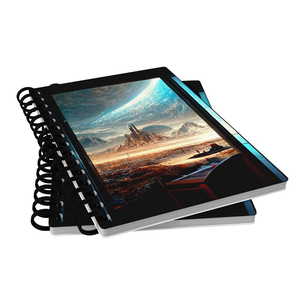 Space City Art Spiral Notebook – Future World Notebook – Cityscape Notebook