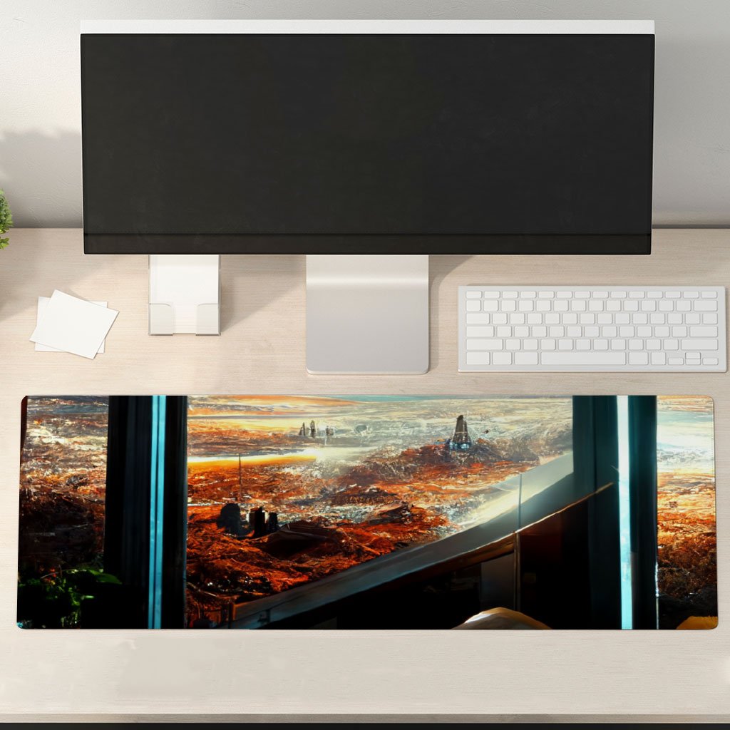 Futuristic Cities Fantasy Art Desk Mat – Cool Desk Pad | Shopamericaio
