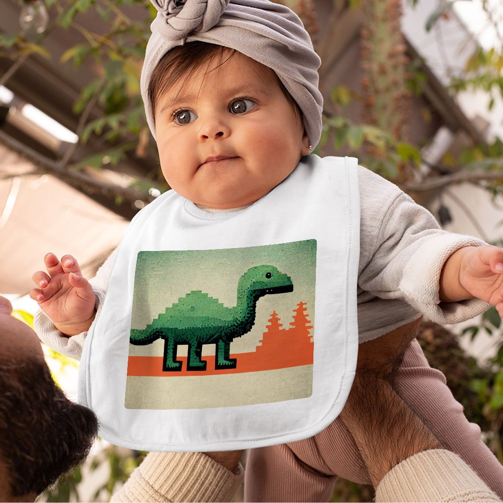 Dino Baby Bibs – Pixel Baby Feeding Bibs – Graphic Bibs for Eating