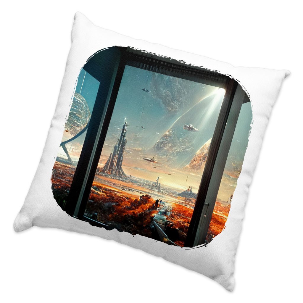 City Outer Space Concept Art Square Pillow Cases – Cityscape Pillow Covers