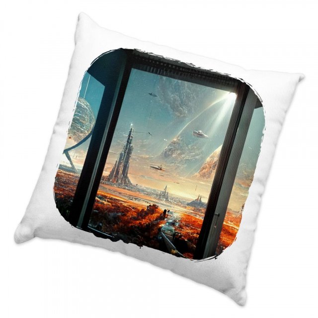 City Outer Space Concept Art Square Pillow Cases – Cityscape Pillow Covers