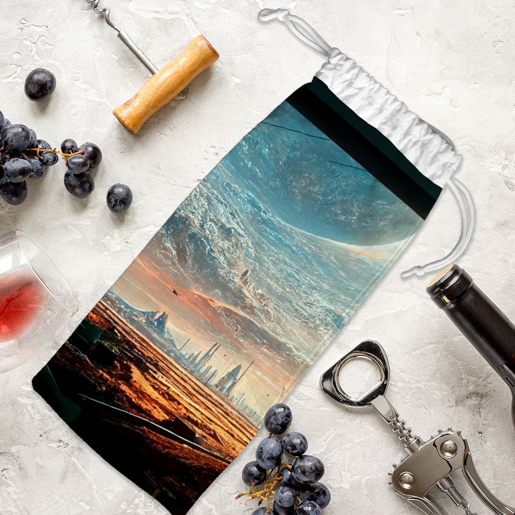Futuristic City Night Art Wine Tote Bag – Future World Wine Tote Bag