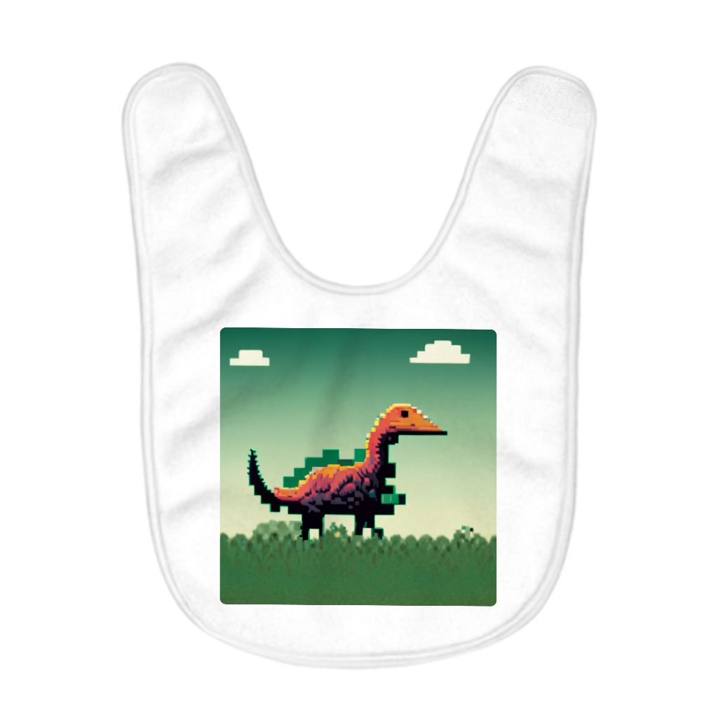 Cute Dinosaur Baby Bibs – Retro Baby Feeding Bibs – Pixel Bibs for Eating