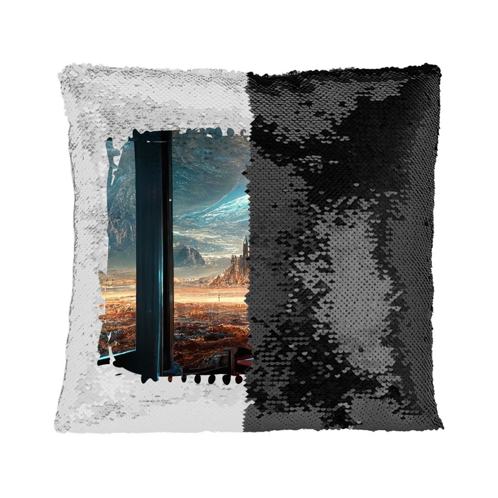 Space City Art Sequin Pillow Case – Future World Pillow Case | Shopamericaio