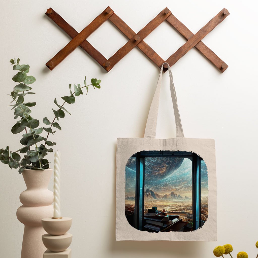 City Space Fantasy Art Small Tote Bag – Cool Shopping Bag – Futuristic Tote Bag