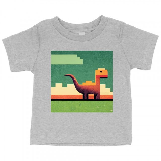Dino Pixel Art Baby Jersey T-Shirt – Dinosaurs Baby T-Cute Dinosaur T