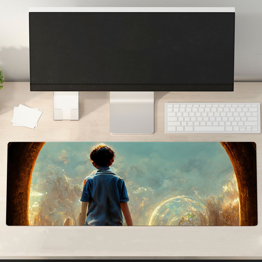 Fantasy World Digital Art Desk Mat – Magical Forest Desk Pad | Black Girl Apron