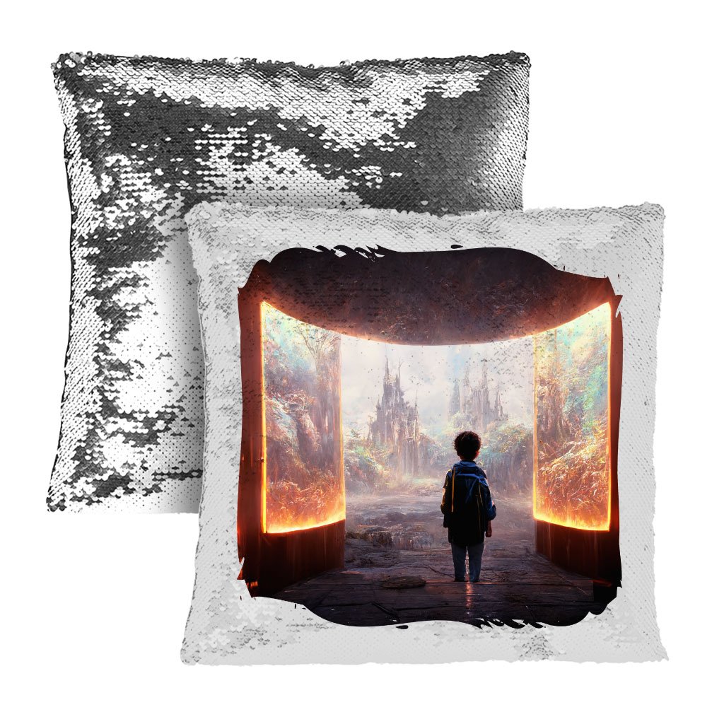 Fantasy World Concept Art Sequin Pillow Case – Portal Pillow Case