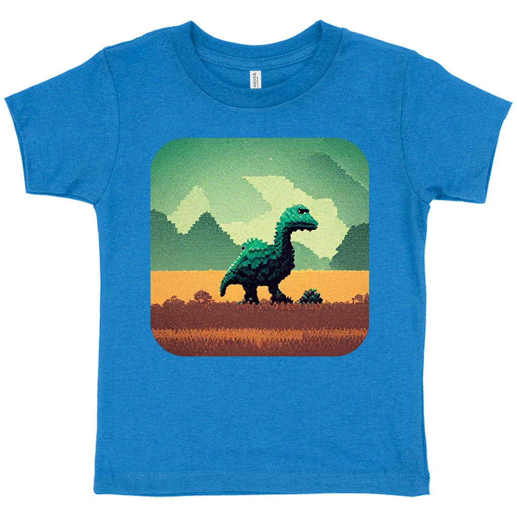 Cute Dino Toddler T-Shirt – Pixel Kids’ T | Girl Print Kids’ Jersey Tank