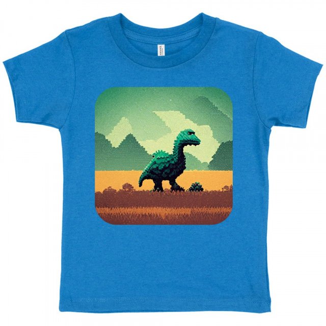 Cute Dino Toddler T-Shirt – Pixel Kids’ T | Girl Print Kids’ Jersey Tank