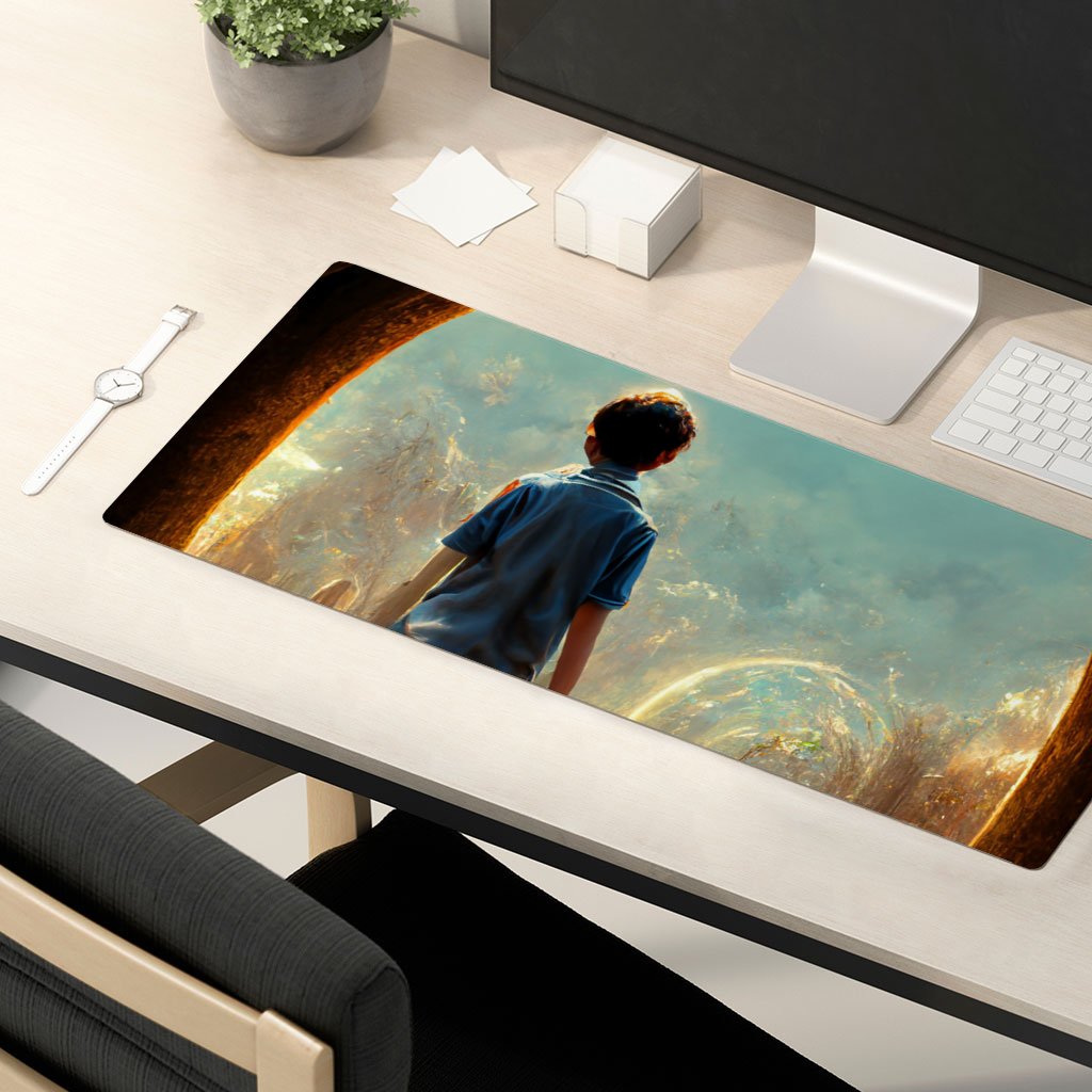 Fantasy World Digital Art Desk Mat – Magical Forest Desk Pad | Black Girl Apron