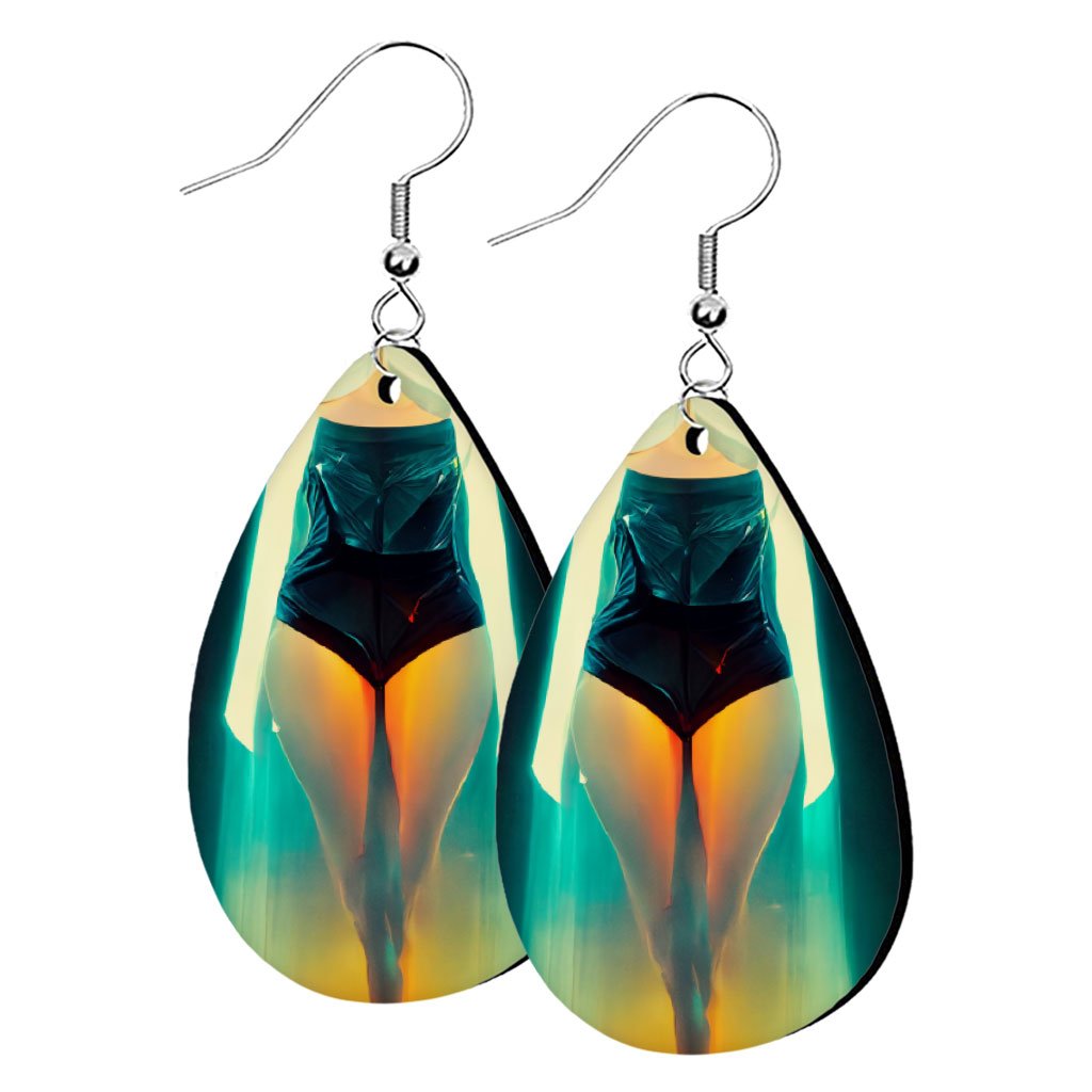 Neon Cyberpunk Woman Earrings – Cool Earrings – Graphic Earrings | Shopamericaio