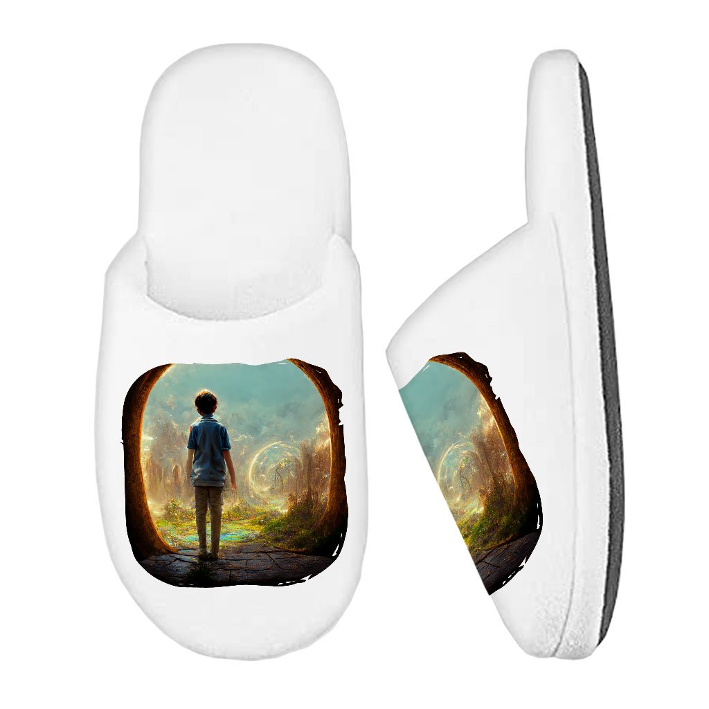 Fantasy World Digital Art Memory Foam Slippers – Magical Forest Slippers