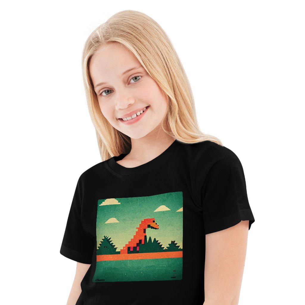 Dino Pixel Art Kids’ T-Shirt – Cute Dinosaur T | Girl Print Toddler T-Shirt