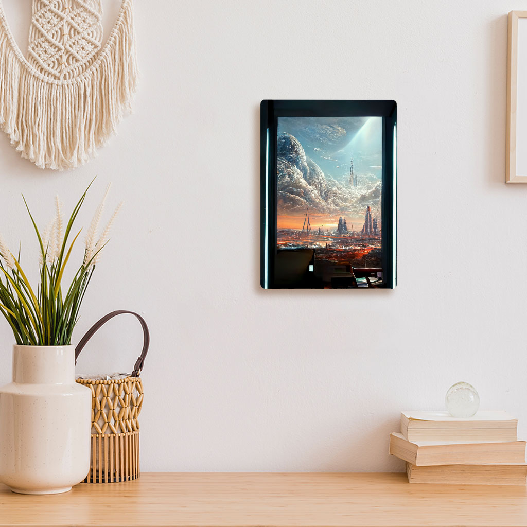 Space Station City Art Metal Photo Prints – Graphic Decor Picture