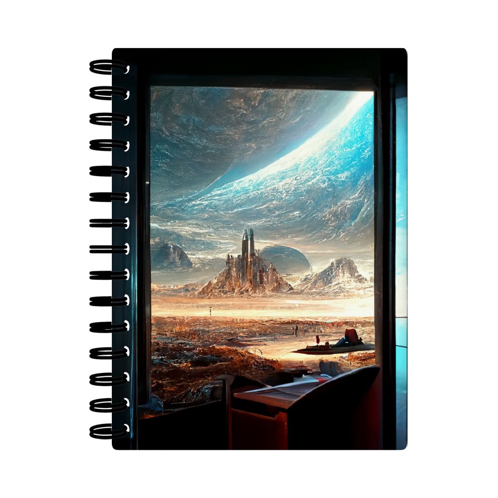 Space City Art Spiral Notebook – Future World Notebook – Cityscape Notebook
