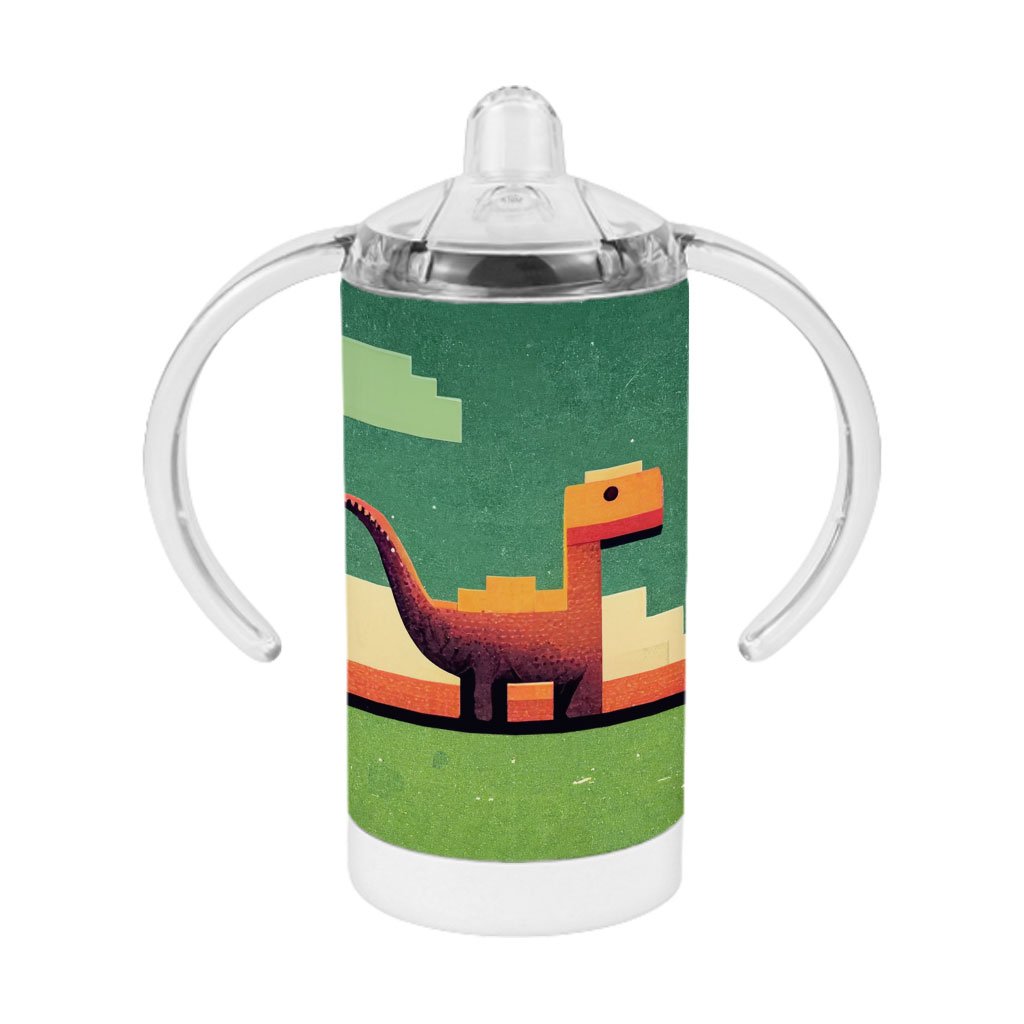 Dino Pixel Art Sippy Cup – Dinosaurs Baby Sippy Cup | Dino Baby Bibs
