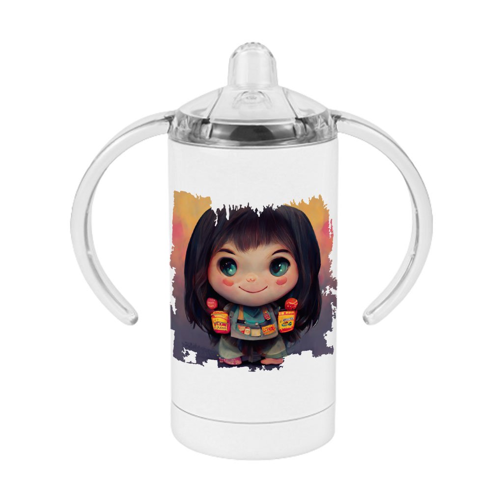 Anime Girl Cute Sippy Cup – Anime Print Baby Sippy Cup – Graphic Sippy Cup